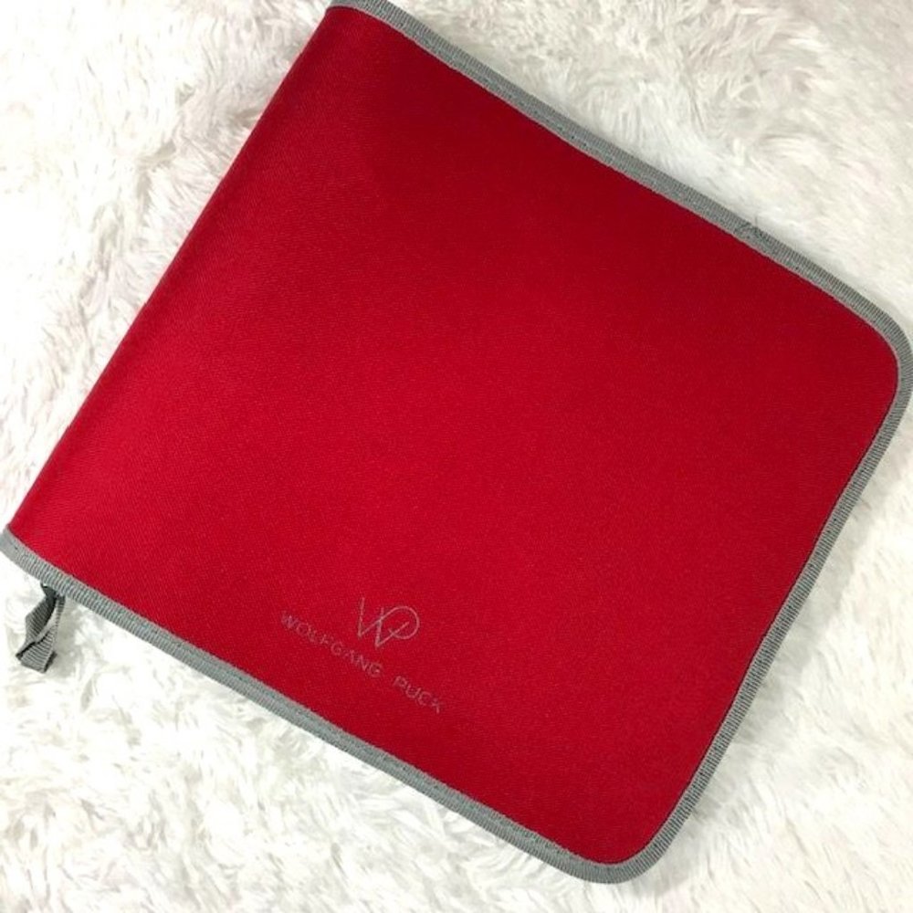 Wolfgang Puck Sturdy Canvas Red Gray Zip Around Chef Carry Case